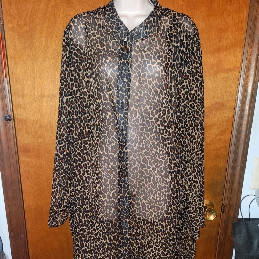 Plus Leopard Cover Up